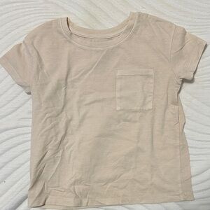 Cat & Jack Cream Short Sleeve Tee with Pocket